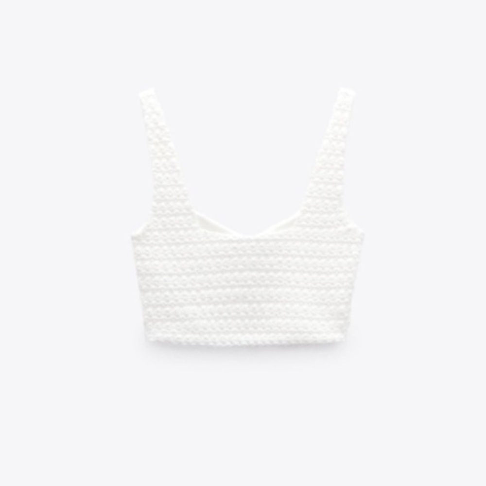 New Zara Textured Crop Top - Picture 3 of 13